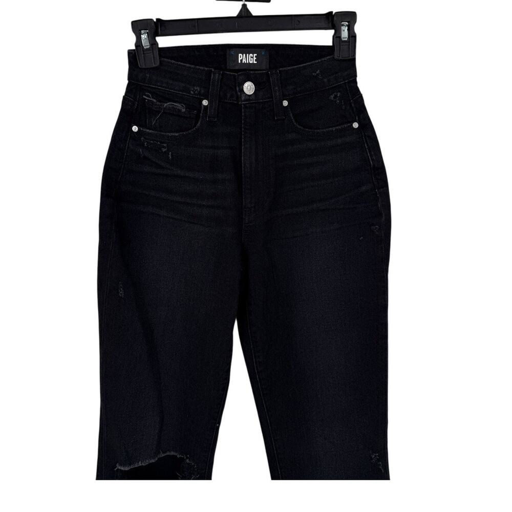 Paige flaunt knockout distressed jean black size 24 - Picture 4 of 8